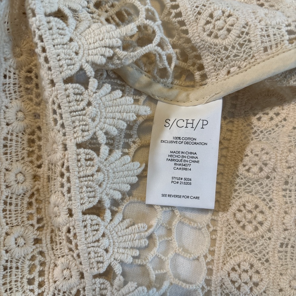 Cabi Love Carol Capri Crochet Lace Top #5026 NWT Natural Ivory 100% Cotton XS-XL - Picture 5 of 7